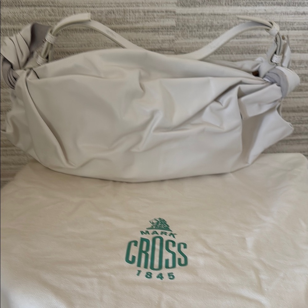 White Slouchy Shoulder Bag with Textured Finish